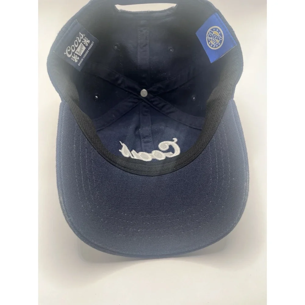Coors Banquet Embroidered SnapBack Hat Navy Blue Beer Cap Dad Brewery